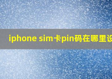 iphone sim卡pin码在哪里设置